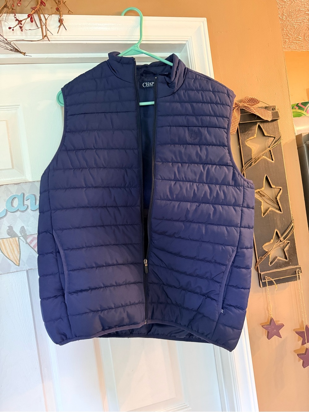 Chaps Navy Blue Quilted Puffer Vest